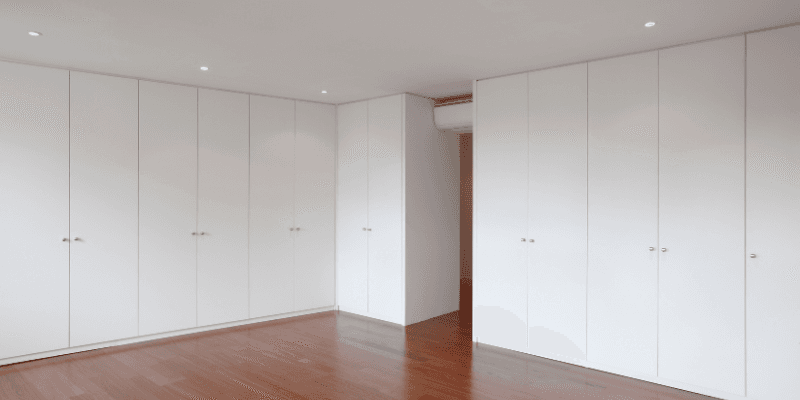 Modern White Built In Wardrobes Installed Wall to Wall